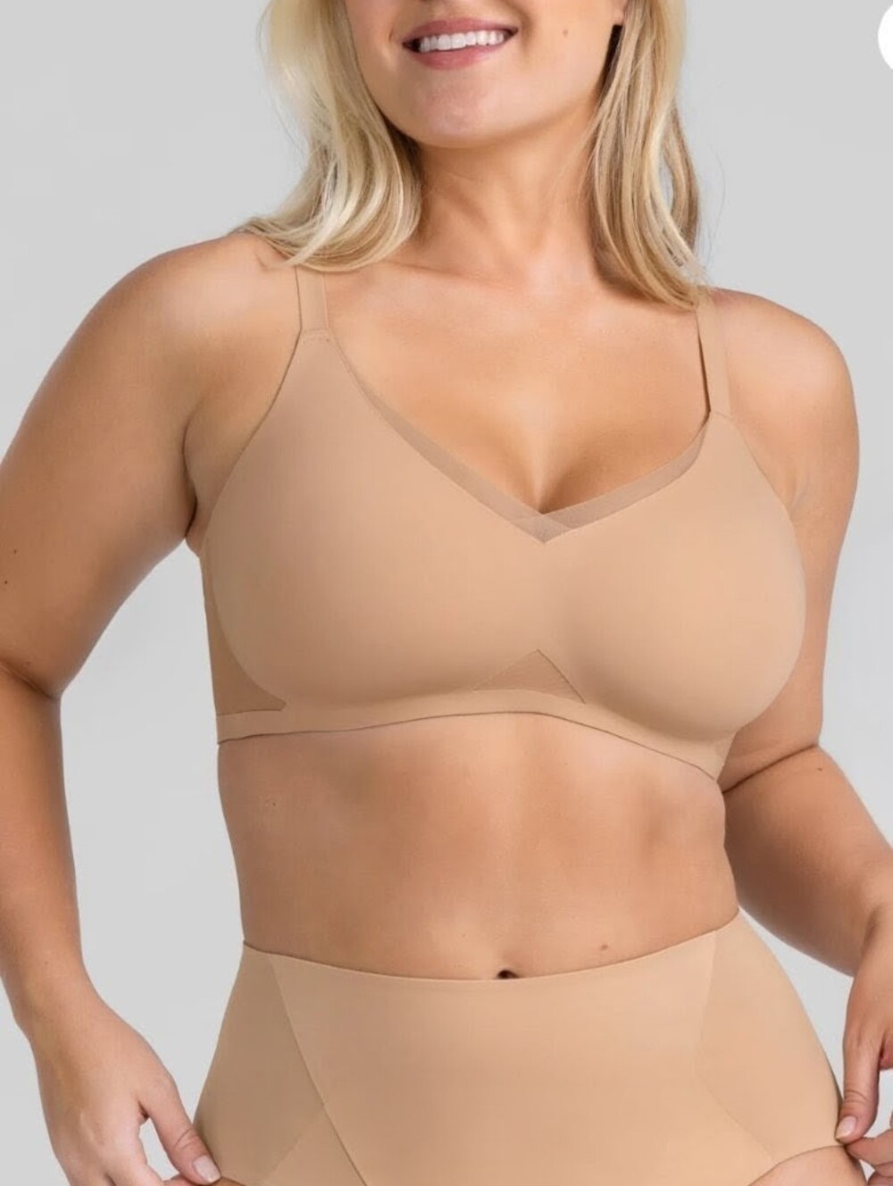 HoneyLove Crossover Wireless Bra, Blush Sz. 38D/DD(E)